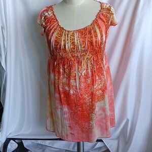 Live and Let Live Sleep Sleep dress XL, paisley, pink/orange, Super Strechy